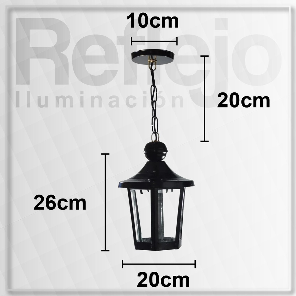 Lámpara Farol Colgante En Hierro Para Exterior - Apto Led 