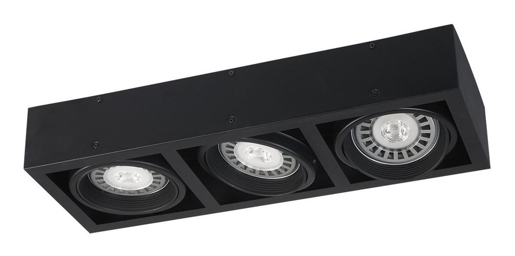 Plafon rectangular 3 luces para AR111 Led