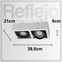 Plafón Rectangular 2 Luces Para Ar111 Led