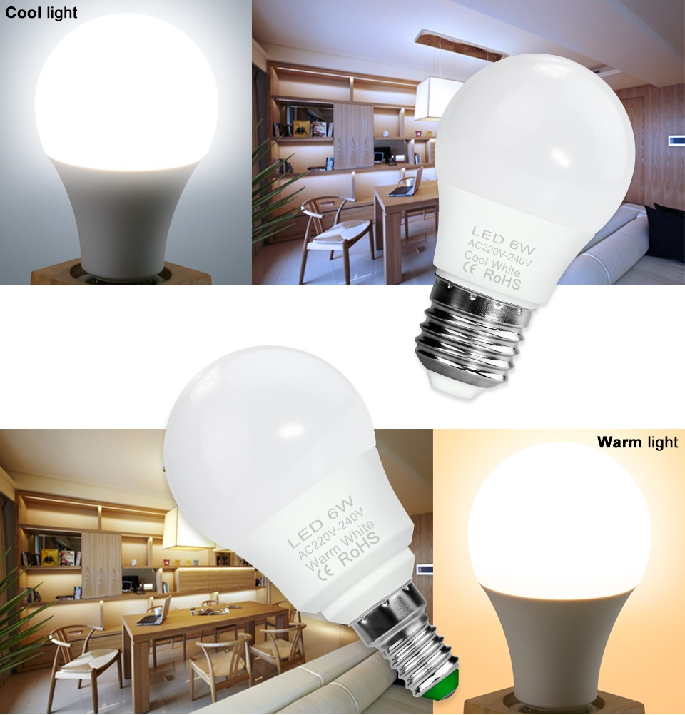 Lámpara Bombilla Foco Bulbo Led E27 Luz Calida 7 W