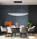 Colgante con luz LED integrada, con difusor acrilico transparente.