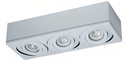 Plafon rectangular 3 luces c/ Dicro Led 7W