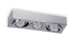 Plafon rectangular 3 luces c/ Dicro Led 7W