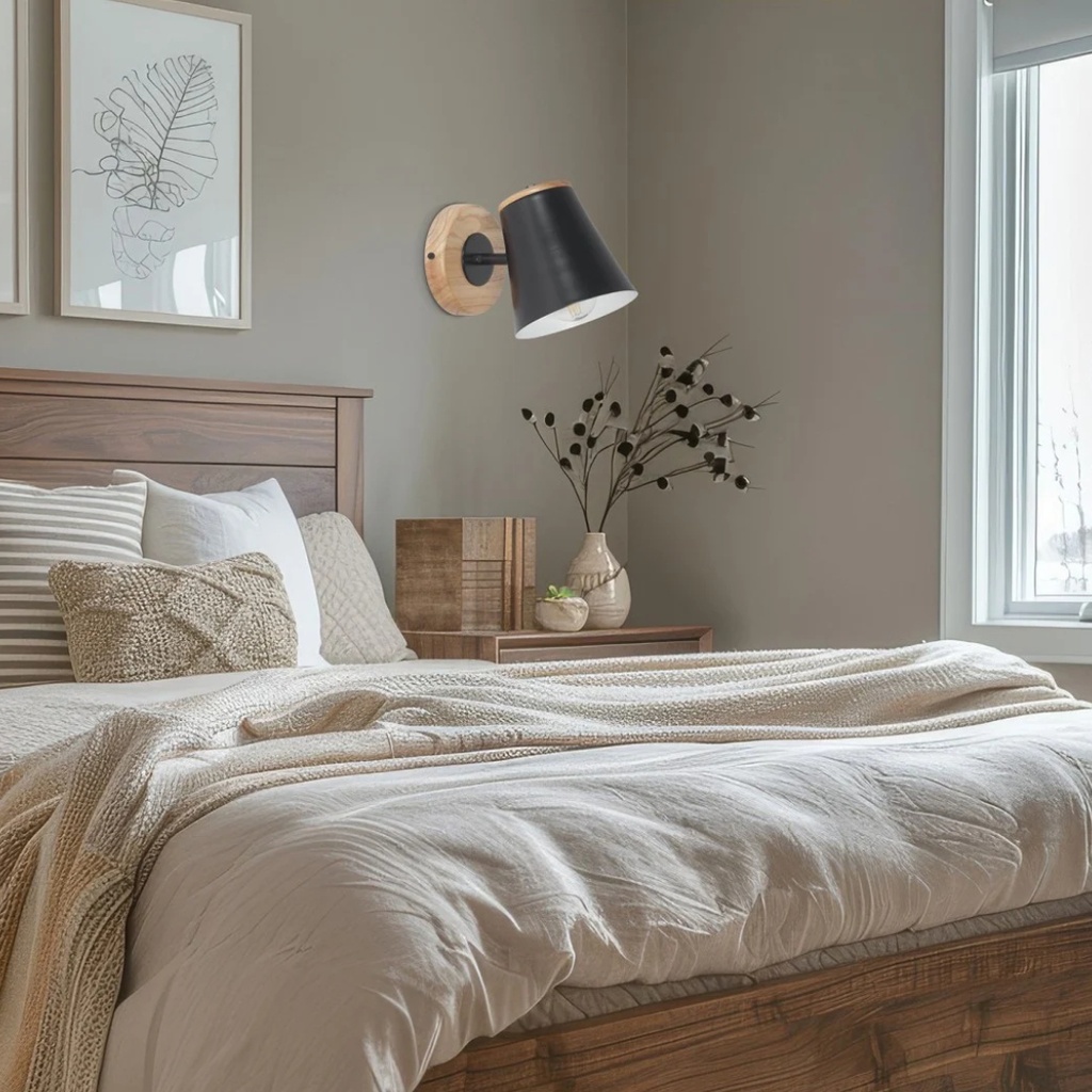 Aplique de madera para pared Kona 1 luz