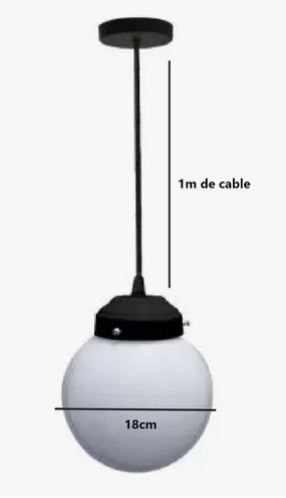 Colgante Globo de vidrio Opal 18 cm