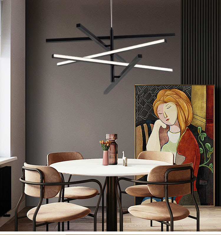 Colgante con luz LED integrado, barrales regulables