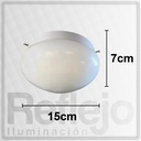 Plafón Con Copa Boina De Vidrio Ovalado Opal De 15 Cm