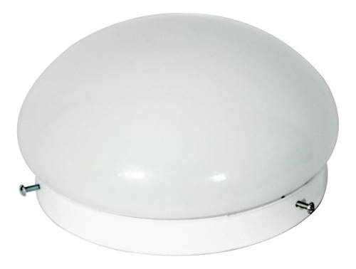 Plafón Con Copa Boina De Vidrio Ovalado Opal De 15 Cm