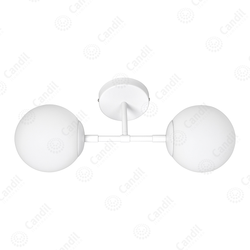 Aplique Sensei 2 luces Globo opal mate