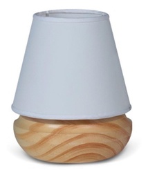 [22-N4] Velador madera natural con pantalla blanca