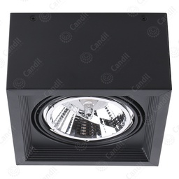 [2-AGU90001A NT] Plafón Ecua 1xAR111 Negro texturado